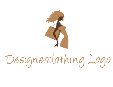 woman with handbag logo