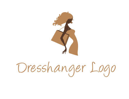 woman with handbag logo