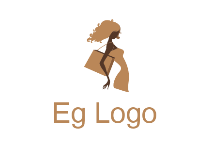 woman with handbag logo