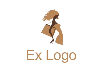 woman with handbag logo