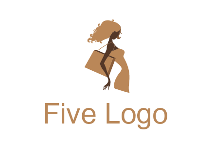 woman with handbag logo