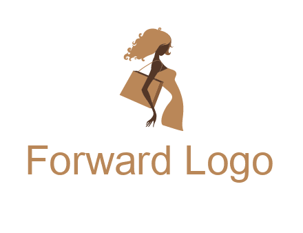 woman with handbag logo