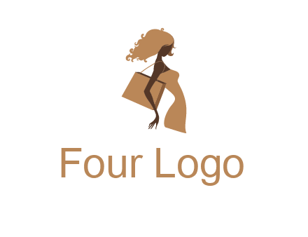 woman with handbag logo