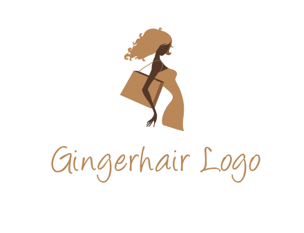woman with handbag logo