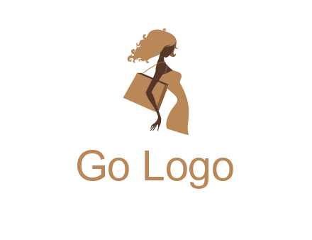 woman with handbag logo