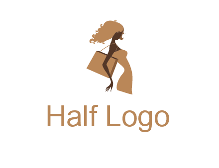 woman with handbag logo