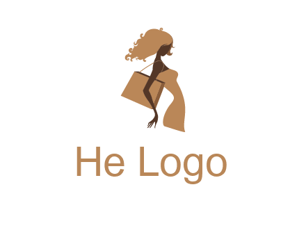 woman with handbag logo