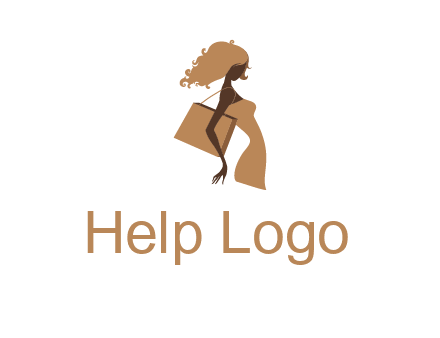 woman with handbag logo