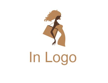 woman with handbag logo