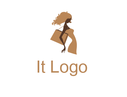 woman with handbag logo