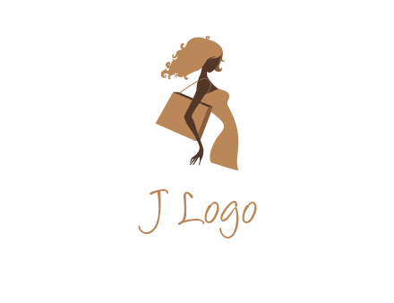 woman with handbag logo