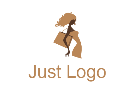 woman with handbag logo