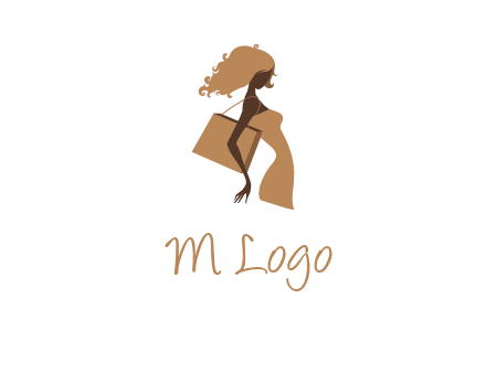 woman with handbag logo