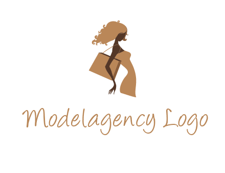 woman with handbag logo