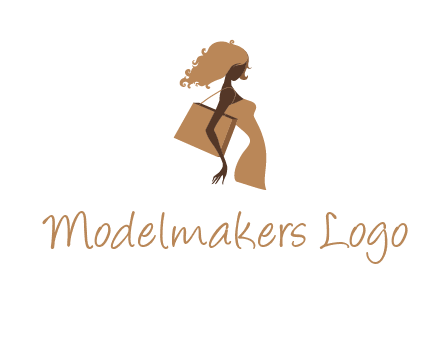 woman with handbag logo