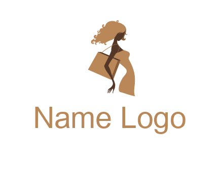 woman with handbag logo