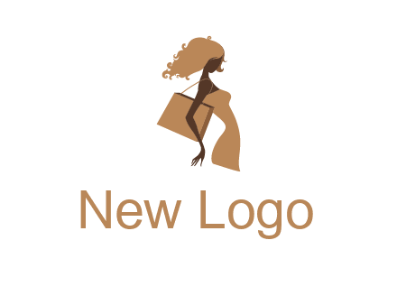 woman with handbag logo