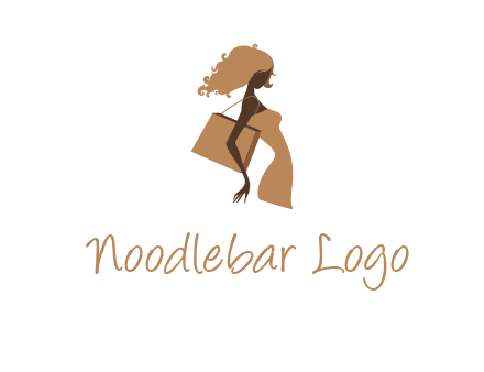 woman with handbag logo