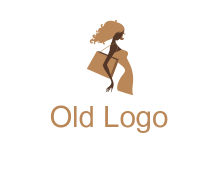 woman with handbag logo