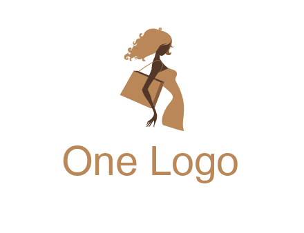 woman with handbag logo