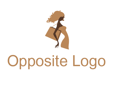 woman with handbag logo