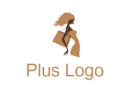 woman with handbag logo