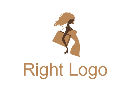 woman with handbag logo