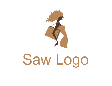woman with handbag logo