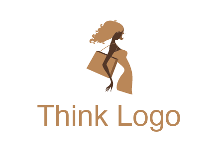 woman with handbag logo