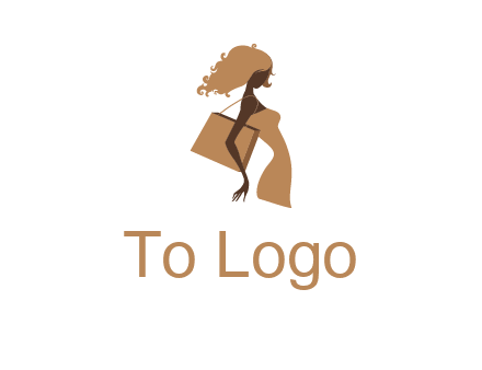 woman with handbag logo