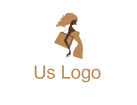 woman with handbag logo