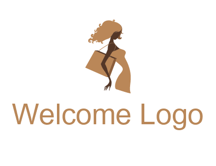 woman with handbag logo