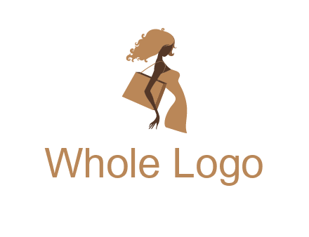 woman with handbag logo