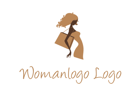 woman with handbag logo