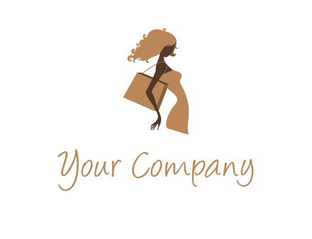 woman with handbag logo