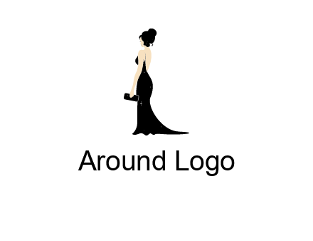 woman in backless dress logo