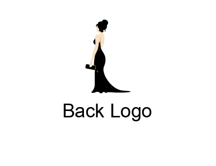 woman in backless dress logo