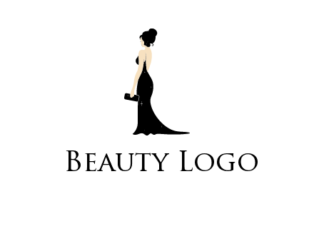 woman in backless dress logo