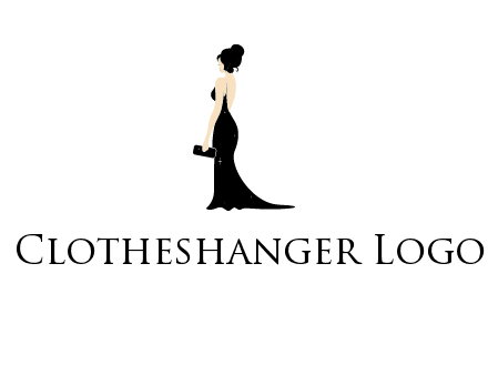 woman in backless dress logo