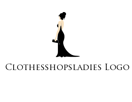 woman in backless dress logo