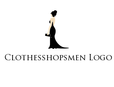 woman in backless dress logo