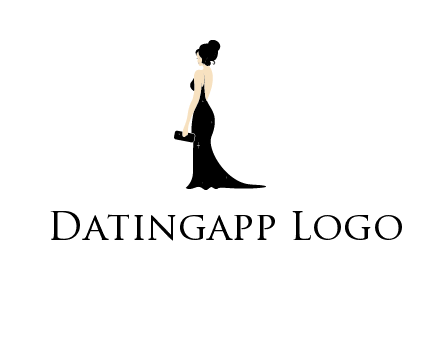 woman in backless dress logo
