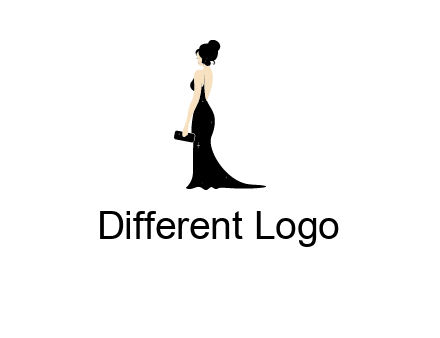 woman in backless dress logo