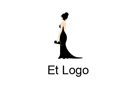 woman in backless dress logo