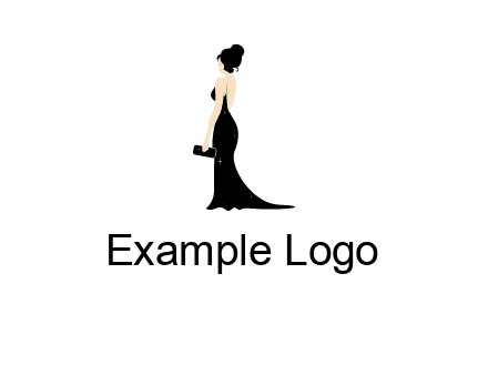 woman in backless dress logo