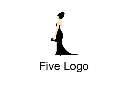 woman in backless dress logo