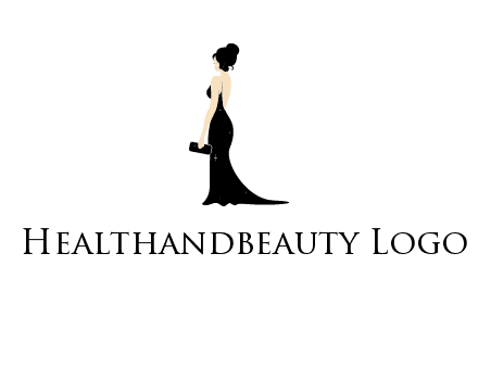 woman in backless dress logo