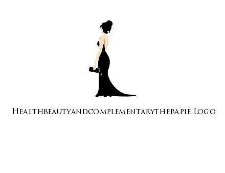 woman in backless dress logo