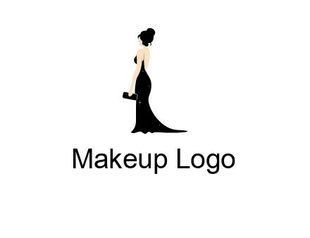 woman in backless dress logo