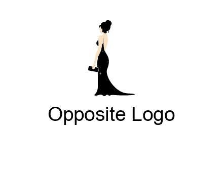 woman in backless dress logo